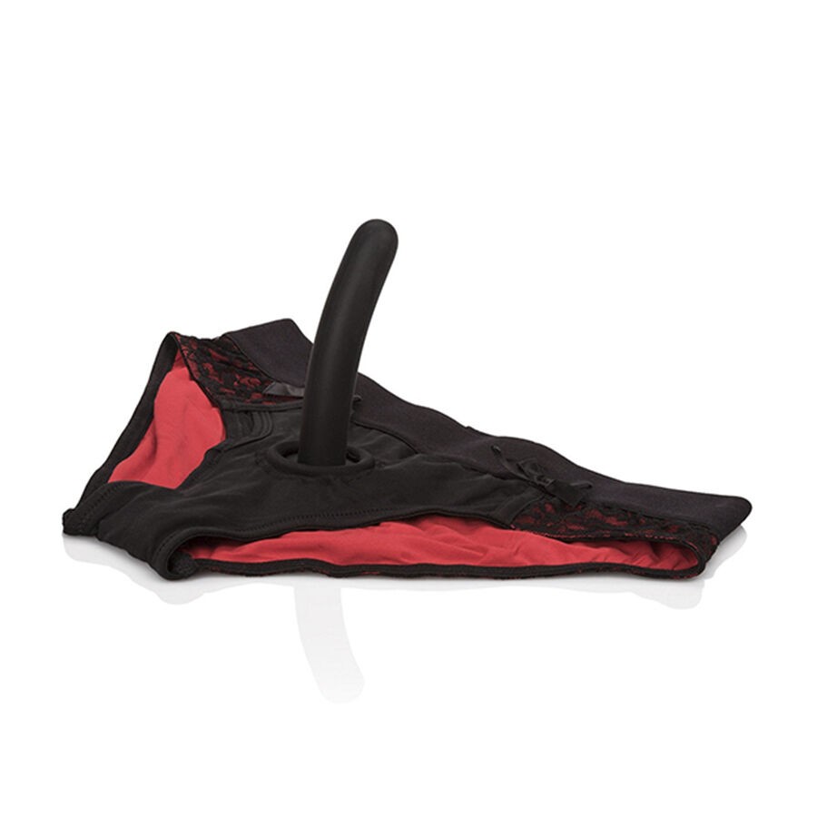 CALEXOTICS - SCANDAL SET OF RED PANTIES WITH DILDO SIZE S/M